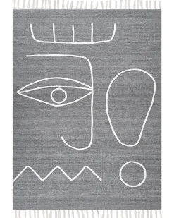 Best Sale Beliani Ulkomatto Kangas Harmaa 140 X 200 Cm Yavu