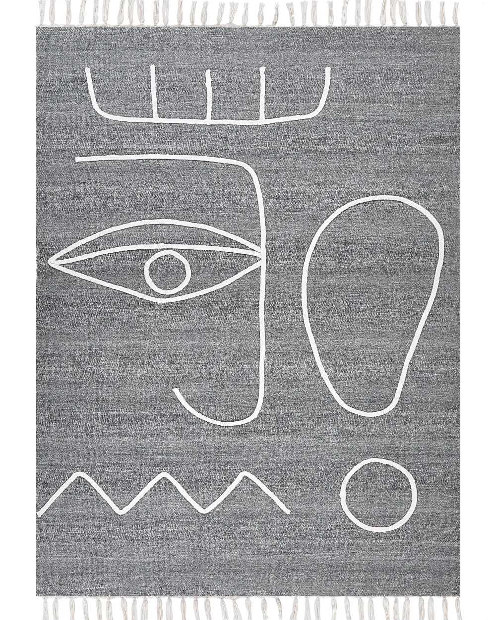 Best Sale Beliani Ulkomatto Kangas Harmaa 140 X 200 Cm Yavu