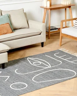 Best Sale Beliani Ulkomatto Kangas Harmaa 140 X 200 Cm Yavu