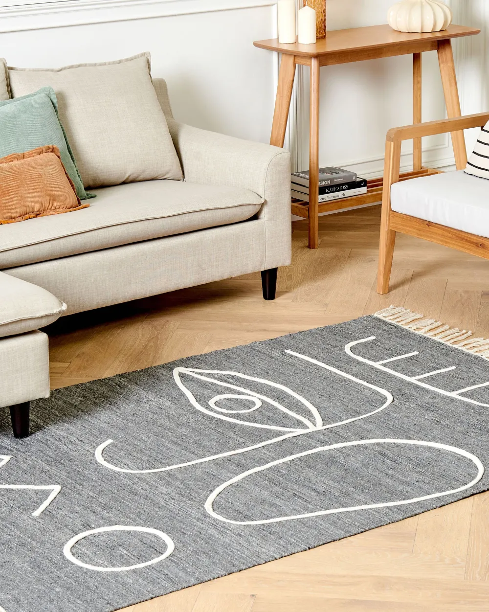 Best Sale Beliani Ulkomatto Kangas Harmaa 140 X 200 Cm Yavu