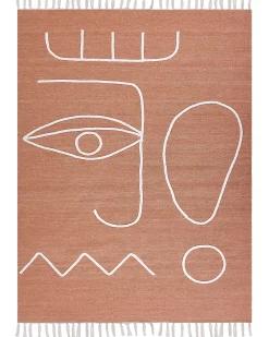 Best Beliani Ulkomatto Kangas Vaalea Punainen 140 X 200 Cm Yavu