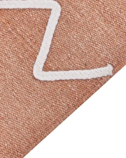 Best Beliani Ulkomatto Kangas Vaalea Punainen 140 X 200 Cm Yavu