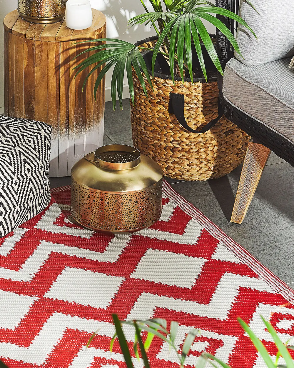 Best Beliani Ulkomatto Punainen 120 X 180 Cm Dewas