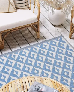 Store Beliani Ulkomatto Vaaleansininen 120 X 180 Cm Bihar