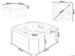 Kylpy- & Poreammeet<Beliani Ulkoporeallas Led-Valot Grafiitinharmaa 200 X 200 Cm Lastarria