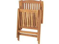 Outlet Beliani Ulkoruokailuryhma 6-Istuttava Akaasiapuinen Luonnonvalkoisilla Pehmusteilla Java