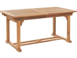 Outlet Beliani Ulkoruokailuryhma 6-Istuttava Akaasiapuinen Luonnonvalkoisilla Pehmusteilla Java