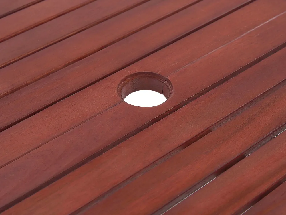 Flash Sale Beliani Ulkoruokailuryhma 6-Istuttava Akaasiapuinen Terrakotan Varisilla Pehmusteilla Toscana