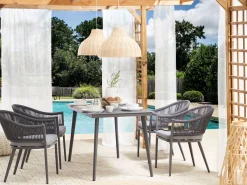 Ulkokalusteet<Beliani Ulkoruokailuryhma Metallinen Harmaa Mileto