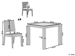 Best Beliani Ulkoruokailuryhma Valkoinen Fossano