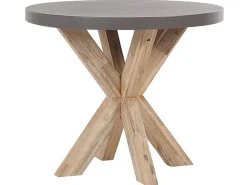 Outlet Beliani Ulkoruokaryhma Betoniefektilla 4-Istuttava Beige Pyorea Olbia