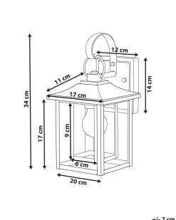 Valaisimet<Beliani Ulkoseinavalaisin Musta Almond