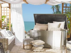 Shop Beliani UlkoSäilytyslaatikko Polyrottinki Ruskeanharmaa 770L Modena