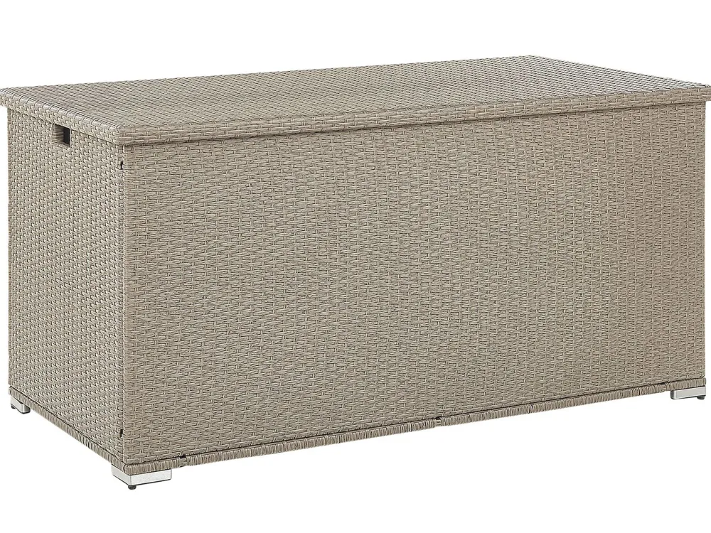 Shop Beliani UlkoSäilytyslaatikko Polyrottinki Ruskeanharmaa 770L Modena