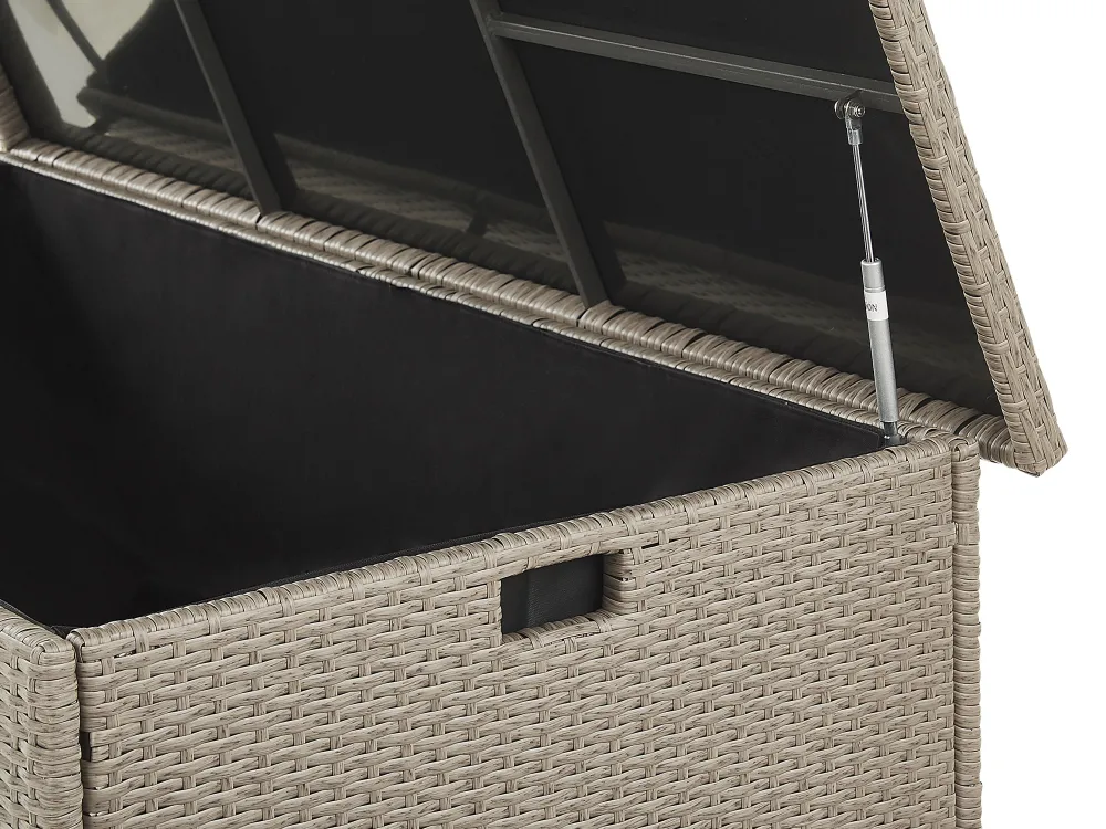 Shop Beliani UlkoSäilytyslaatikko Polyrottinki Ruskeanharmaa 770L Modena