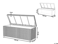 Shop Beliani UlkoSäilytyslaatikko Polyrottinki Ruskeanharmaa 770L Modena