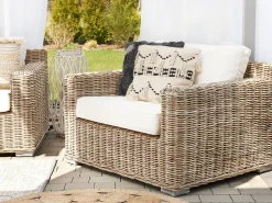 Ulkokalusteet<Beliani Ulkosohvasetti Rottinkinen Vaalea Ardea