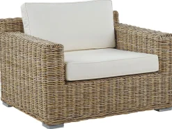 Ulkokalusteet<Beliani Ulkosohvasetti Rottinkinen Vaalea Ardea