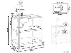 Store Beliani Ulkotiskiallas Teras 2 Hyllya Musta Vilama