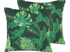 Tekstiilit<Beliani Ulkotyyny Kangas Tummanvihrea 45 X 45 Cm 2 Kpl Funo