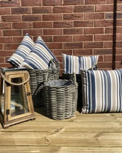 Tekstiilit<Beliani Ulkotyyny Sininen/Beige 40 X 40 Cm 2 Kpl Kastos