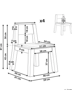 Store Beliani Vaalea Akaasiapuinen Puutarhatuoli 4 Kpl Livorno