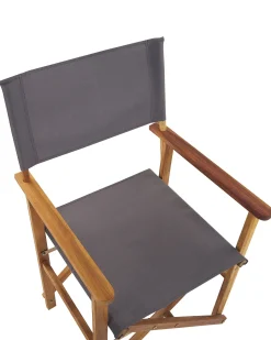 Hot Beliani Vaalea Akaasiapuinen Puutarhatuoli Harmaalla Kankaalla 2 Kpl Cine