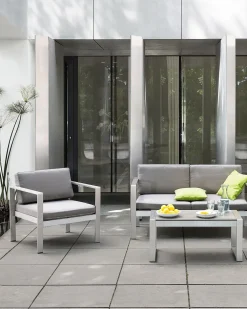 Ulkokalusteet<Beliani Vaaleanharmaa Alumiininen Puutarhatuoli Salerno