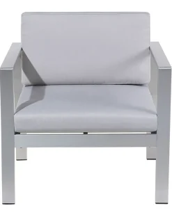 Ulkokalusteet<Beliani Vaaleanharmaa Alumiininen Puutarhatuoli Salerno