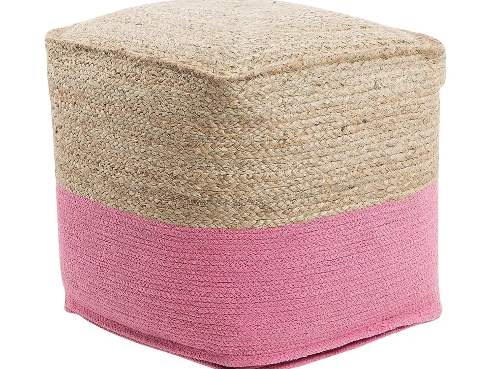 Lastenhuone<Beliani Vaaleanpunainen Juuttirahi 44 X 44 Cm Kirama