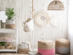 Lastenhuone<Beliani Vaaleanpunainen Juuttirahi 44 X 44 Cm Kirama