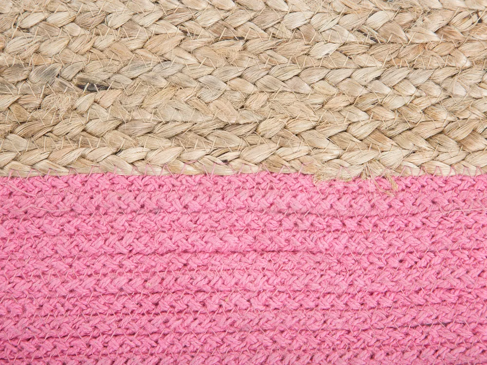 Lastenhuone<Beliani Vaaleanpunainen Juuttirahi 44 X 44 Cm Kirama