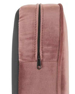 Store Beliani Vaaleanpunainen Samettiverhoiltu Nojatuoli Chesterfield