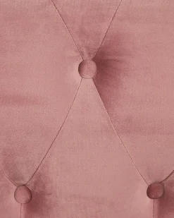 Store Beliani Vaaleanpunainen Samettiverhoiltu Nojatuoli Chesterfield