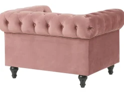 Sohvat<Beliani Vaaleanpunainen Samettiverhoiltu Sohvaryhma Chesterfield