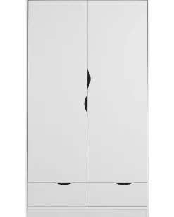 Säilytys<Beliani Vaatekaappi 2 Ovea 2 Laatikkoa Valkoinen Bremen