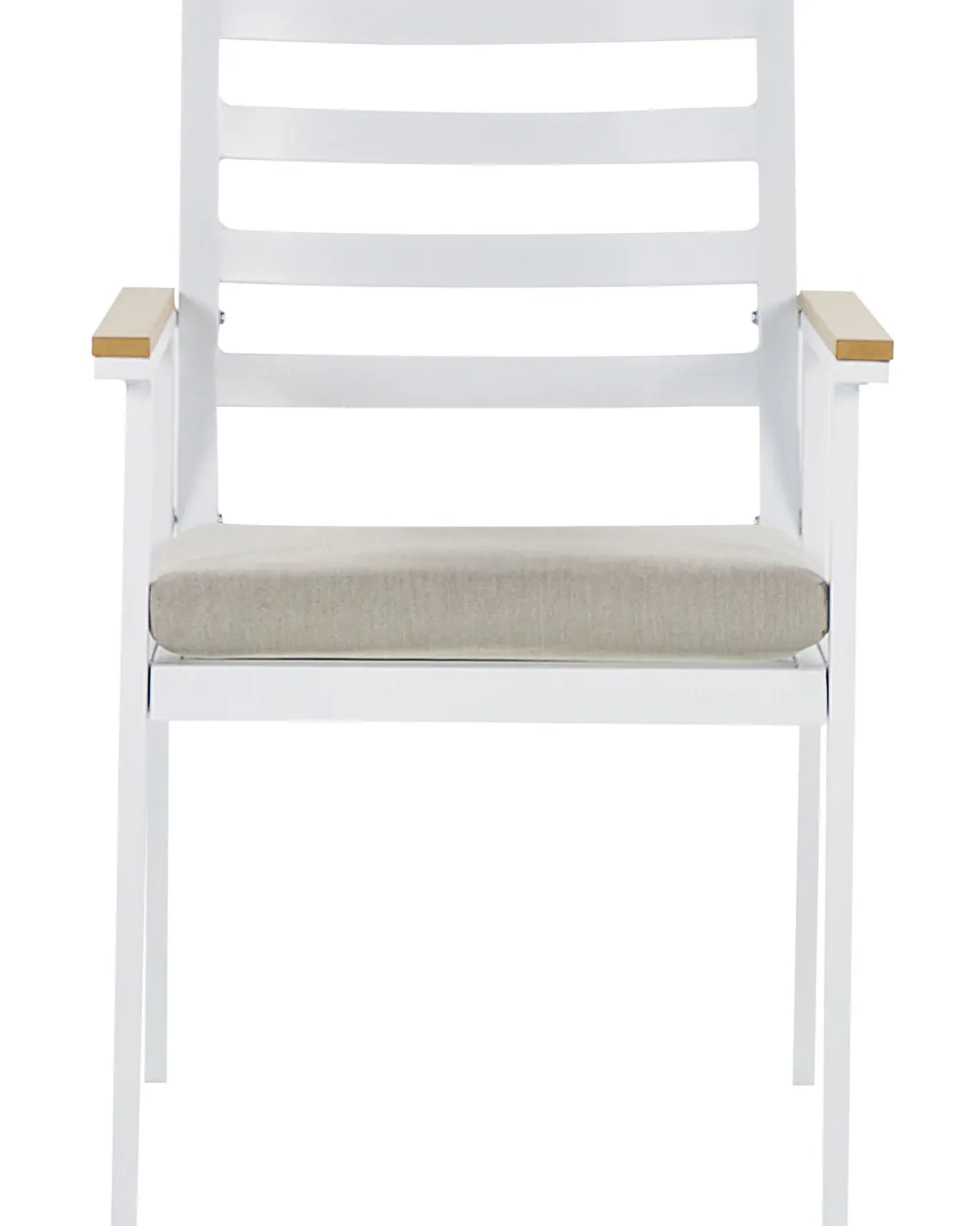 Cheap Beliani Valkoinen 4 Kpl Puutarhatuolisetti Beigeilla Tyynyilla Cavoli