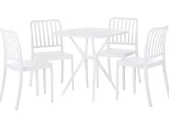 Ulkokalusteet<Beliani Valkoinen 4-Istuttava Ulkoruokailuryhma Sersale