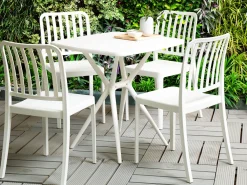 Ulkokalusteet<Beliani Valkoinen 4-Istuttava Ulkoruokailuryhma Sersale