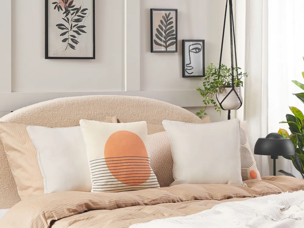 Sale Beliani Valkoinen Koristetyyny Setti 2 Kpl 45 X 45 Cm Heliotrope