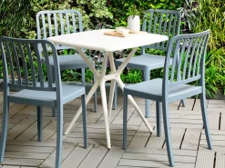 Cheap Beliani Valkosininen 4-Istuttava Ulkoruokailuryhma Sersale