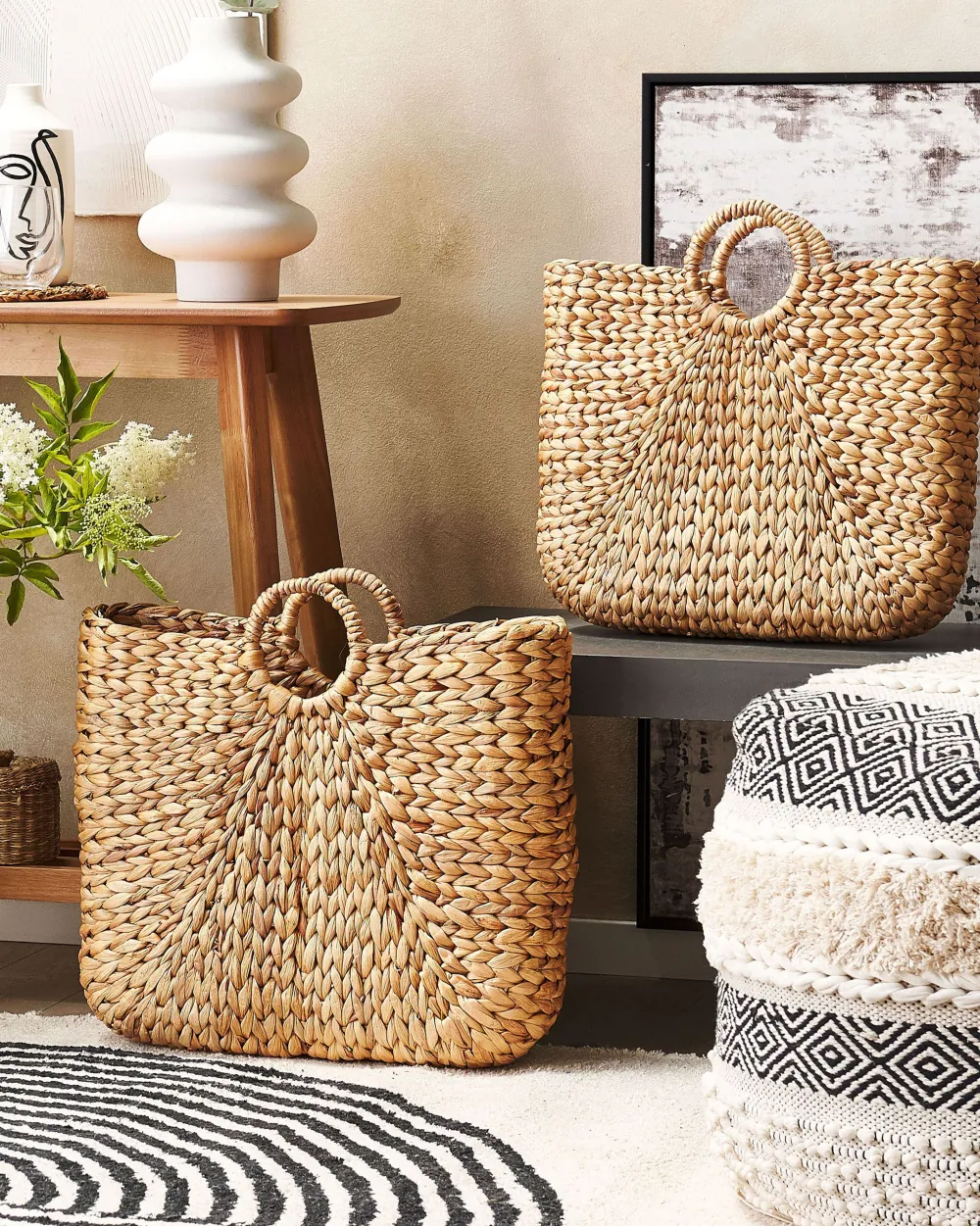 Säilytys<Beliani Vesihyasinttikori Luonnonvari 2 Kpl Pompano