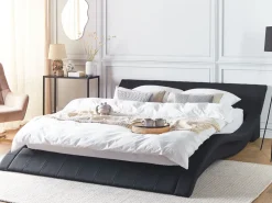 Sängyt<Beliani Vesisanky Kangas Musta 180 X 200 Cm Vichy