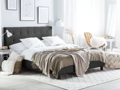 Sängyt<Beliani Vesisanky Kangas Tummanharmaa 180 X 200 Cm La Rochelle