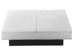 Sängyt<Beliani Vesisanky Nahka Pyorea Musta 180 X 200 Cm Laval