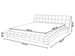 Sängyt<Beliani Vesisanky Nahka Valkoinen 180 X 200 Cm Lille