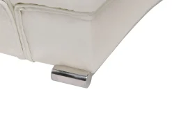 Sängyt<Beliani Vesisanky Nahka Valkoinen 180 X 200 Cm Lille