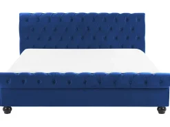 Sängyt<Beliani Vesisanky Sametti Laivastonsininen 180 X 200 Cm Avallon