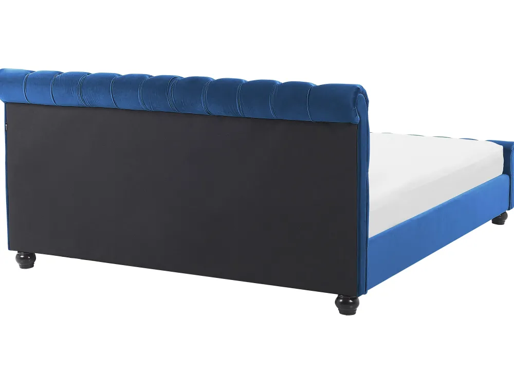 Sängyt<Beliani Vesisanky Sametti Laivastonsininen 180 X 200 Cm Avallon