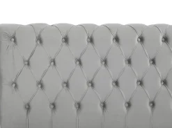 Sängyt<Beliani Vesisanky Sametti Vaaleanharmaa 180 X 200 Cm Avallon